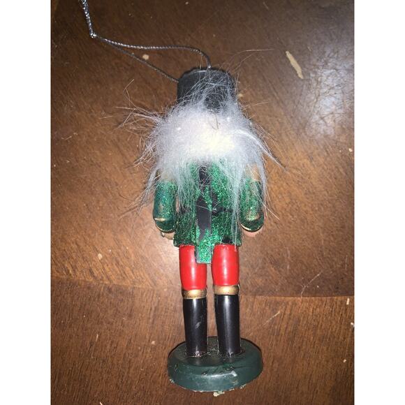 GREEN RedWHITE NUTCRACKER 4.5 Plastic ORNAMENT - Picture 2 of 3